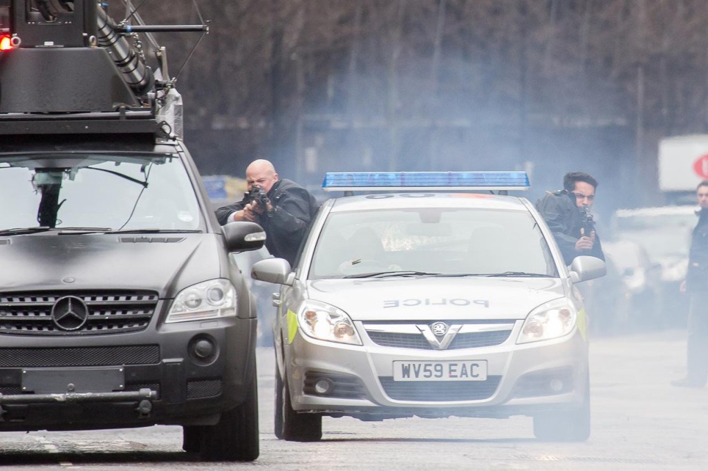 'London Has Fallen' stunt scenes filming in East London