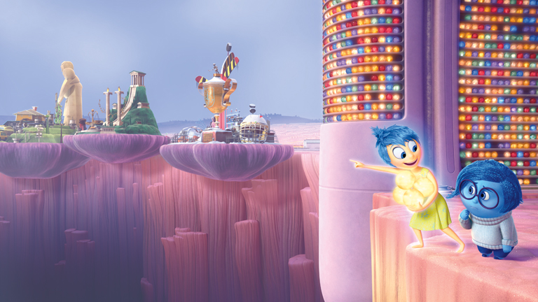Joy (voice of Amy Poehler) and Sadness (voice of Phyllis Smith) must venture through Long Term Memory to find their way back to Headquarters in Disney?Pixar?s ?Inside Out? ? in theaters June 19, 2015. ?2015 Disney?Pixar. All Rights Reserved.