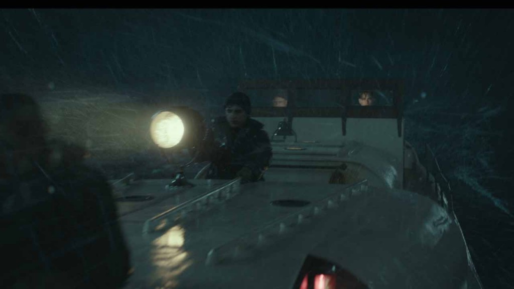 Ervin Maske (John Magaro), Andy Fitzgerald (Kyle Gallner) Richard Livesey (Ben Foster) and Bernie Webber (Chris Pine) are the brave men who set off on the most daring rescue in the history of the Coast Guard, in Disney's heroic action-thriller THE FINEST HOURS, presented in Digital 3D (TM) and IMAX (c) 3D.