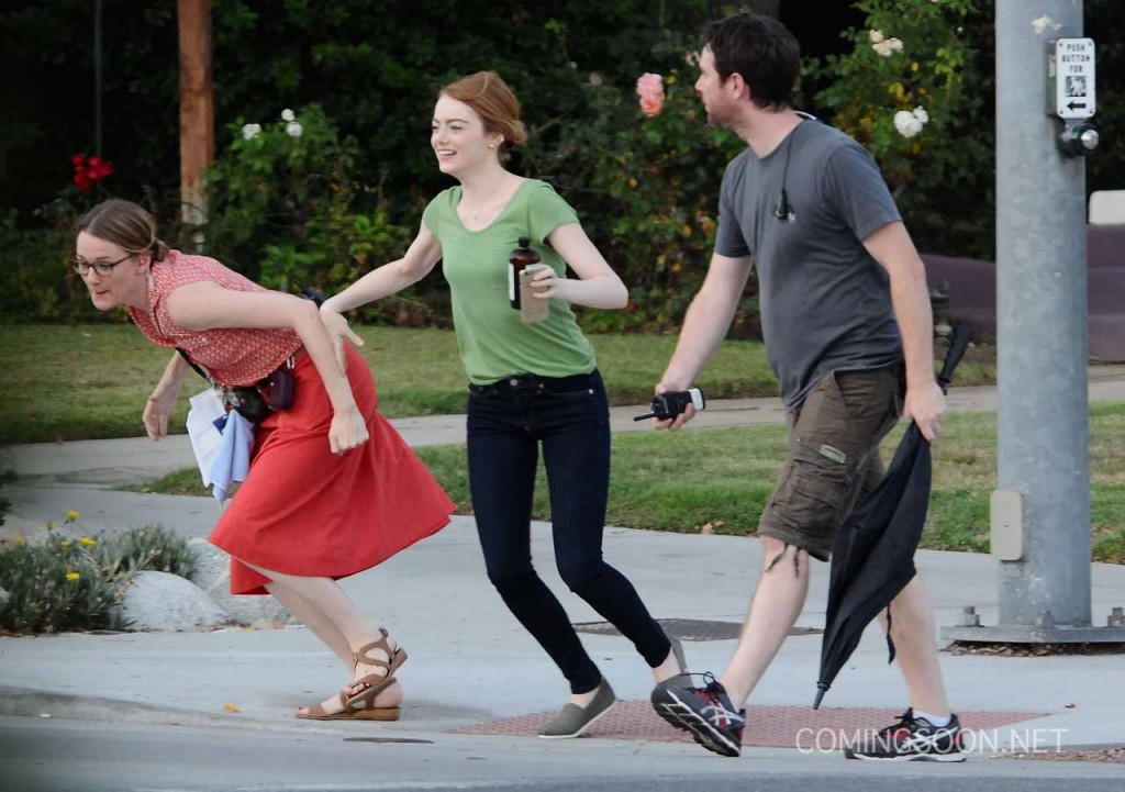 51826941 Actress Emma Stone is seen filming scenes for the upcoming movie 'La La Land' in Los Angeles, California on August 18, 2015. FameFlynet, Inc - Beverly Hills, CA, USA - +1 (818) 307-4813