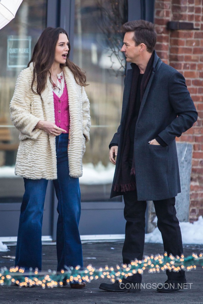 Keira Knightley and Edward Norton on the set of 'Collateral Beauty' in Brooklyn Featuring: Keira Knightley, Edward Norton Where: NY, New York, United States When: 07 Mar 2016 Credit: WENN.com